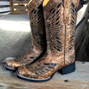 Square Toe boots - Coral Sequin